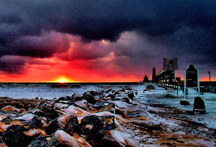 Grand Haven Sunset Photograph by Matthew Winn