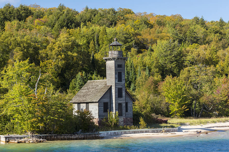 Fall Photograph - Grand Island E Channel Lighthouse 2 by John Brueske