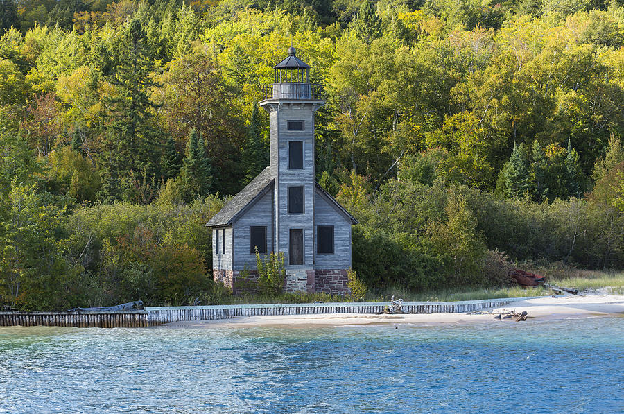 Fall Photograph - Grand Island E Channel Lighthouse 3 by John Brueske