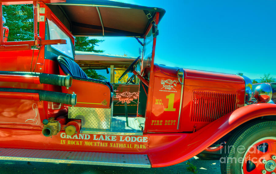 Grand Lake Classic Fire Engine Photograph by Harry Strharsky