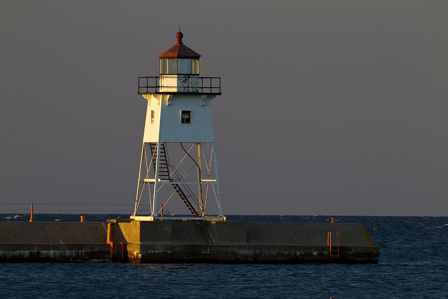 Fall Photograph - Grand Marais MN Lighthouse 2 C by John Brueske