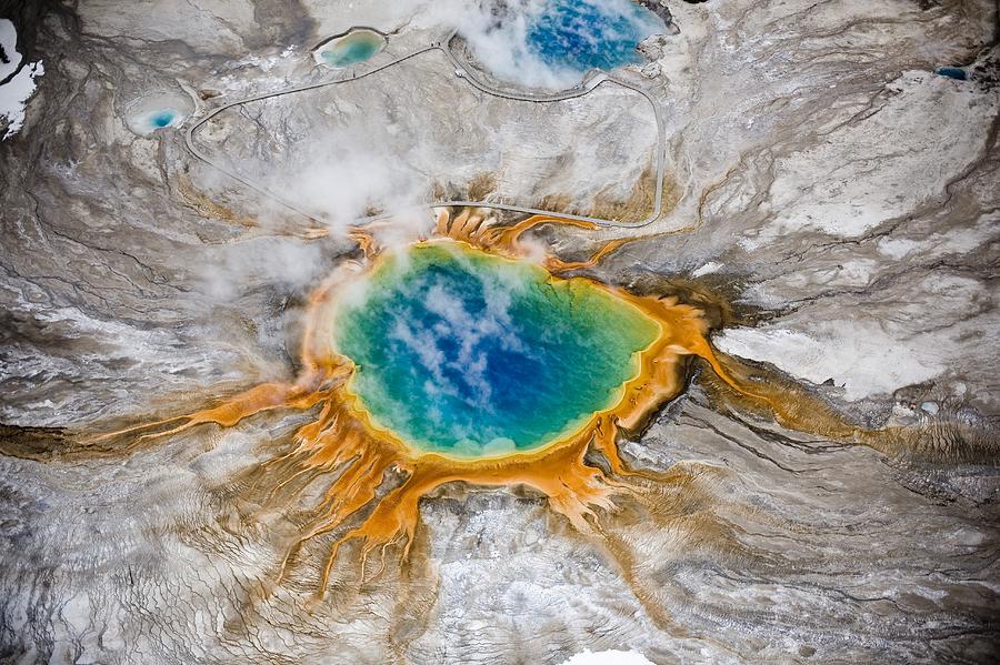 Grand Prismatic Thermal Springs Aerial Photograph by Paul D Stewart ...