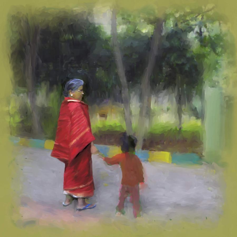Love Painting - Grandma Loves by Usha Shantharam