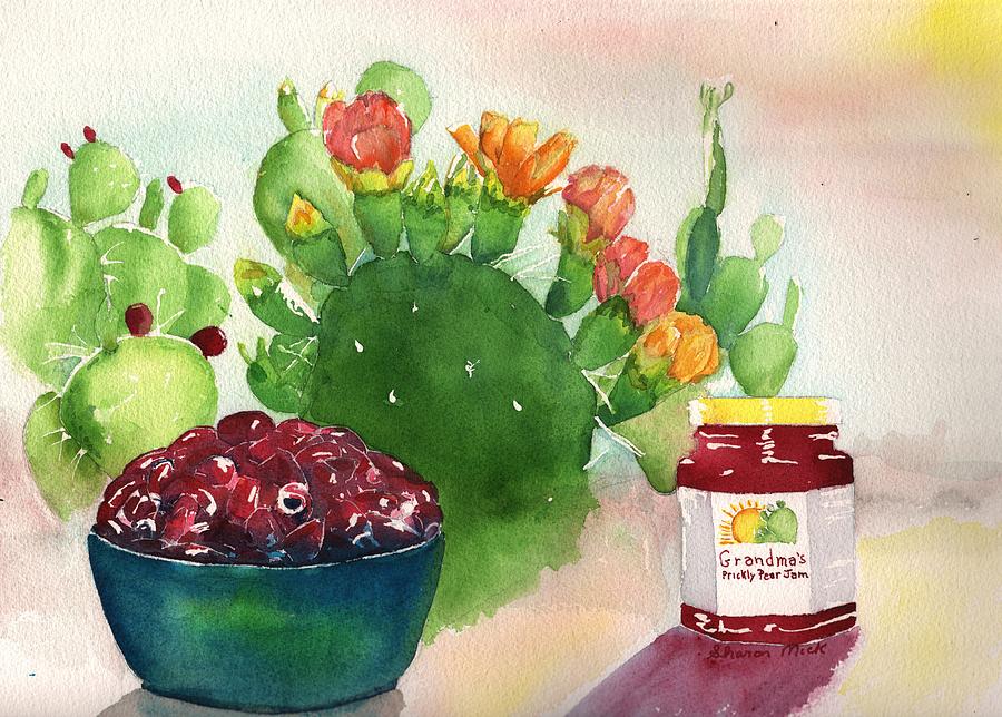 Grandmas Prickly Pear Jam Painting by Sharon Mick