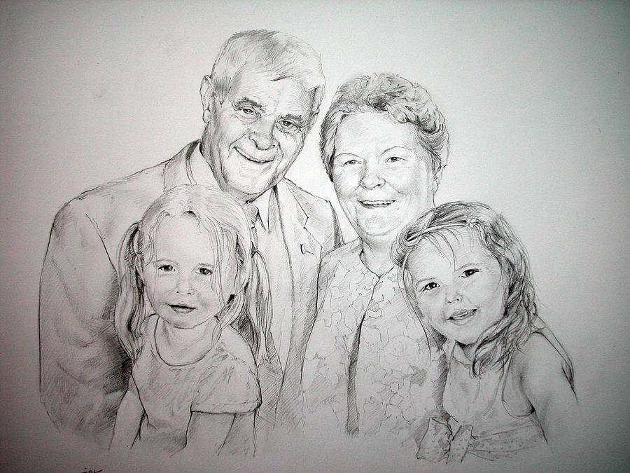 How to draw Grandparents - Easy Drawing videos - Draw with simple shapes -  YouTube