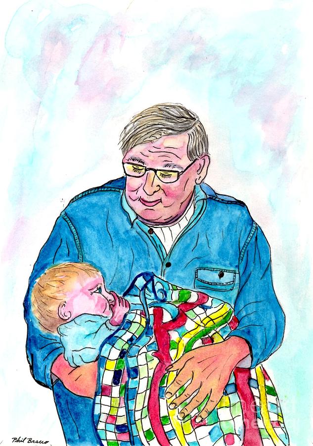 Grandpas Bundle Of Joy Painting by Philip And Robbie Bracco