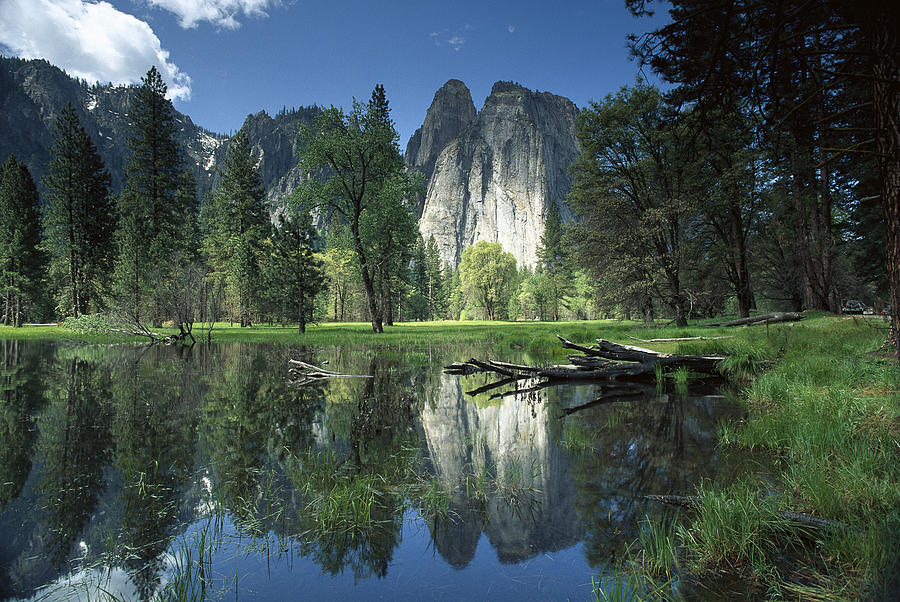 Yosemite National Park Photograph - Granite Reflecting In Pool Yosemite by Tim Fitzharris