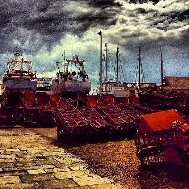 Rusted Photograph - Granville France. Dry Docked Fishing by Brad James