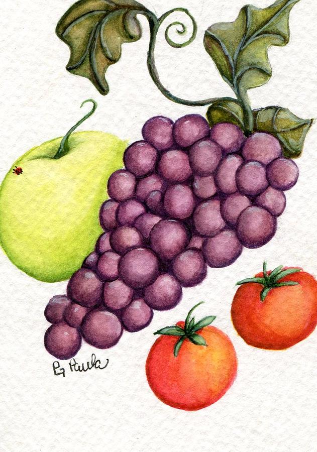 Grape Salad Painting by Paula Greenlee