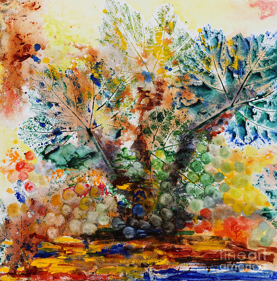 Grape Tree Painting by Karen Fleschler