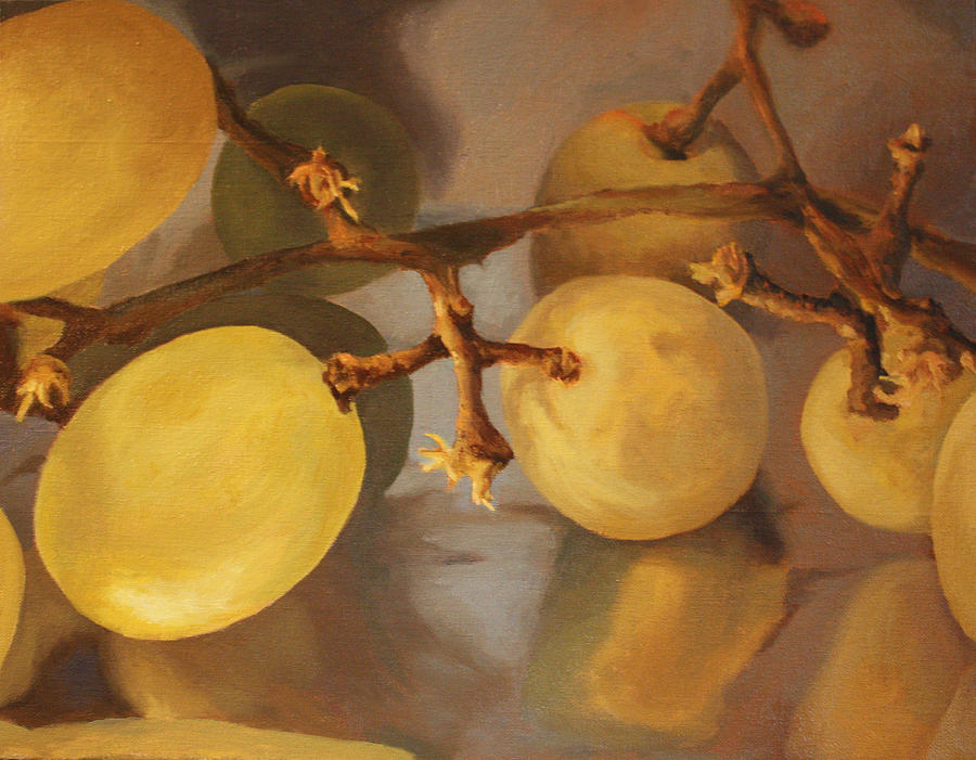 Grapes on Foil Painting by Rachel Bochnia