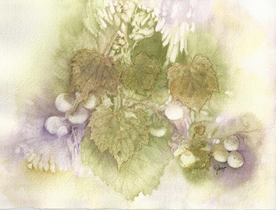 Grapes Pastel Painting by Elise Boam