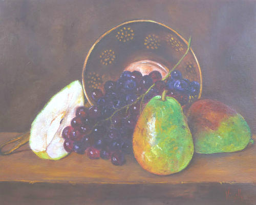 Grape Painting - Grapes with Pear Array by Virgilla Lammons