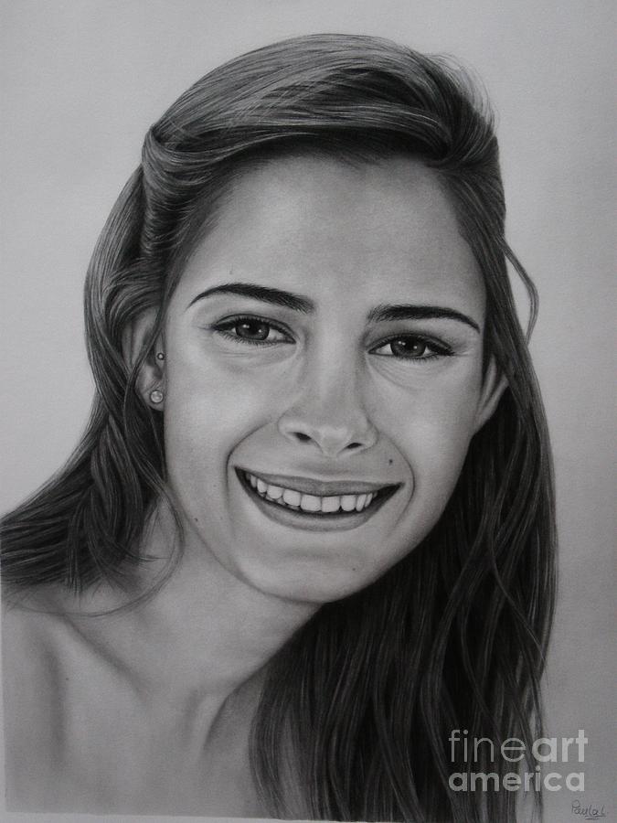 Black And White Drawing - Graphite portrait by Paula Ludovino