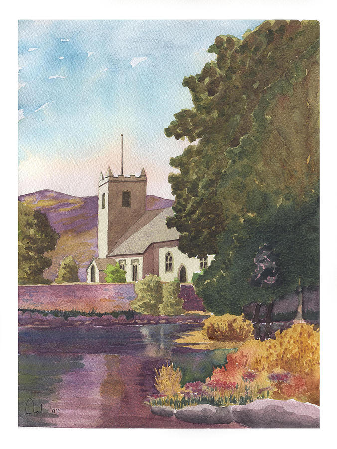 Grasmere Church Painting by Rod Jones