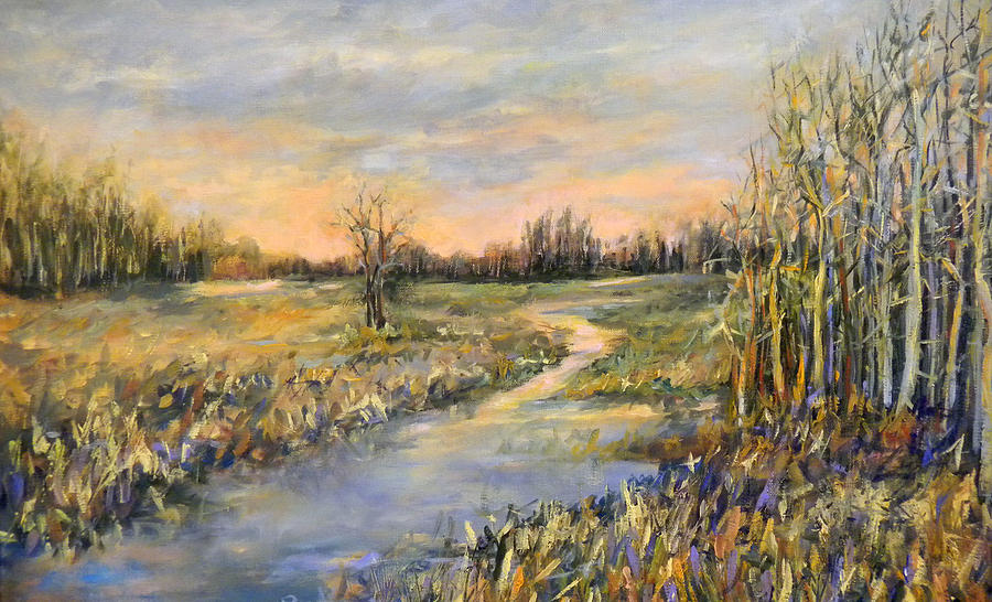 Landscape Painting - Grassy Waters by Patricia Maguire