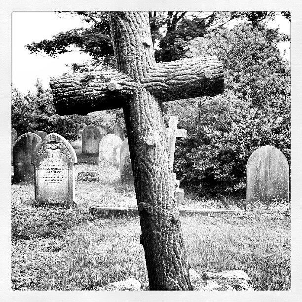 Stone Photograph - Grave #grave #cross #stone #yarmouth by Invisible Man