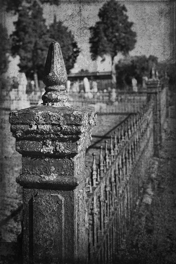 Graveyard Grunge in Black and White Photograph by Kathy Clark