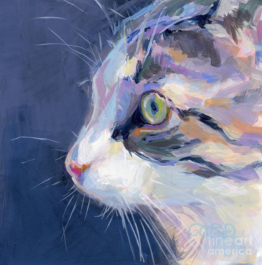 Kitten Painting - Gray by Kimberly Santini