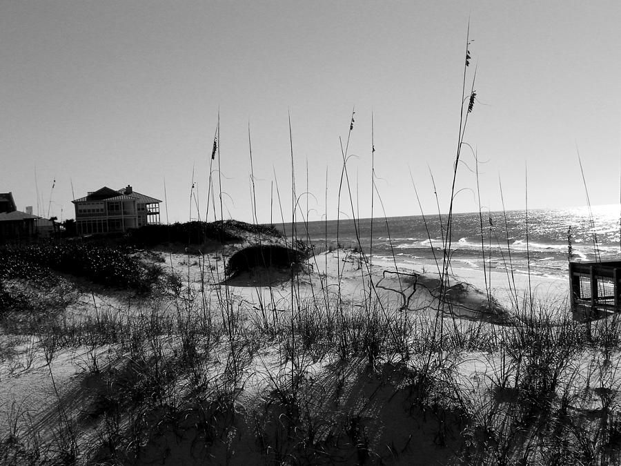 Grayton Beach Black and White Photograph by Judy Wanamaker