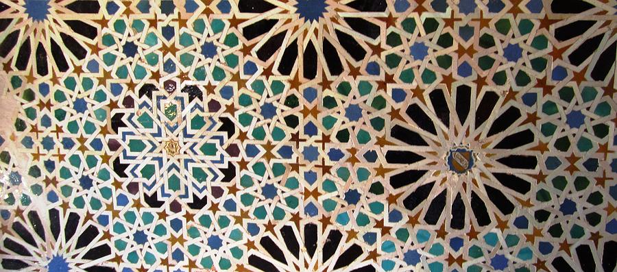 Great Ancient Artistic Tilework Design Granada Spain Photograph by John Shiron