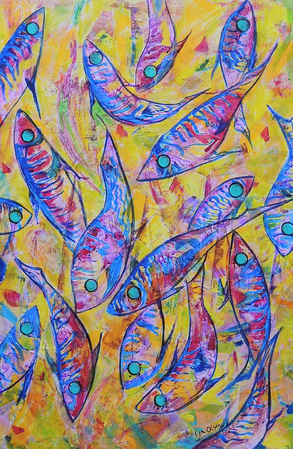 Great Barrier Reef Fish Painting by Lyn Olsen