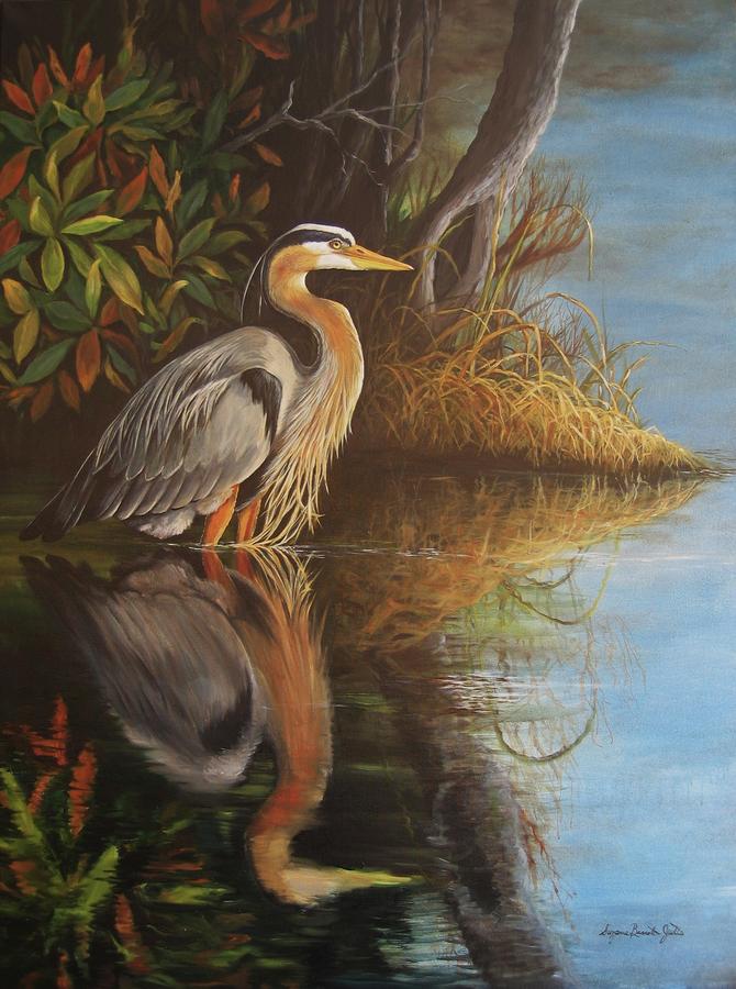 Great Blue Heron Painting by Alan Shaffer - Fine Art America