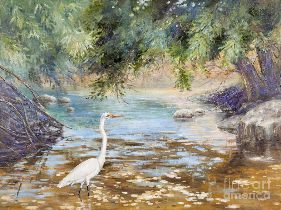 Great Egret Painting by Patricia Baehr-Ross | Fine Art America