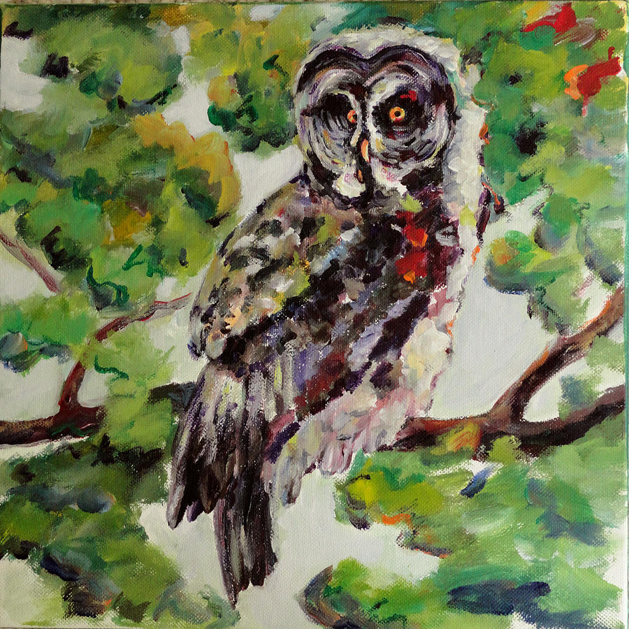 Great Gray Owl III Painting by Naomi Gerrard