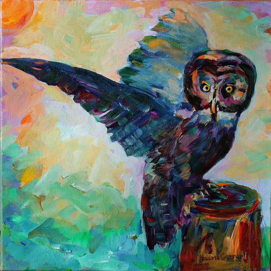Great Grey Owl Painting by Naomi Gerrard
