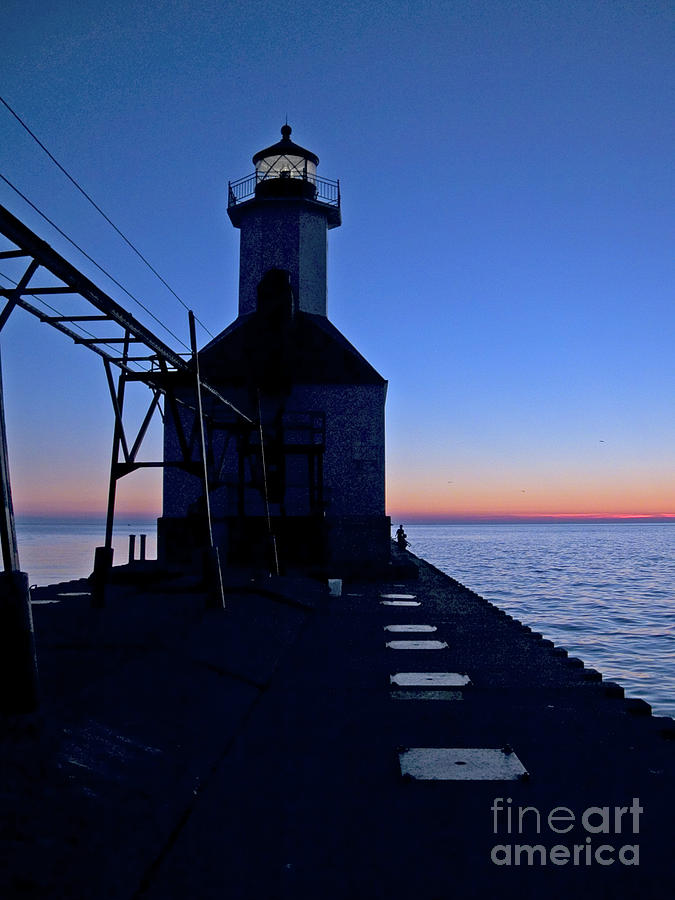 Lighthouse Photograph - Great Lakes Lighthouse at Sunset by Tim Mulina
