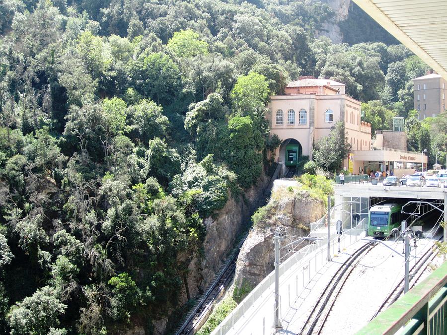 Great Montserrat Tram Railway Station Up on the Mountain in Spain Photograph by John Shiron