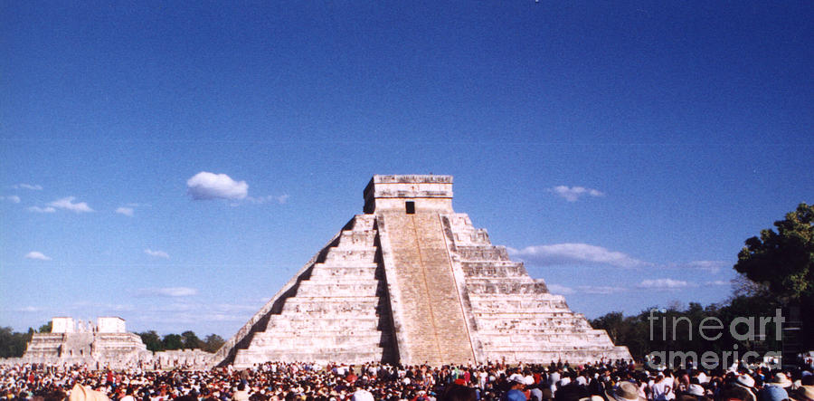 Great Pyramid at Chichen Itza Spring Equinox Photograph by Alys Caviness-Gober