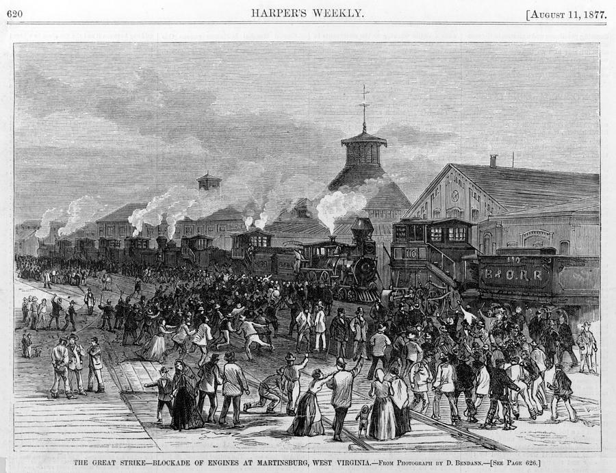 1870s Photograph - Great Railroad Strike Of 1877. Blockade by Everett
