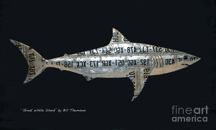 Great White Shark Mixed Media by Bill Thomson