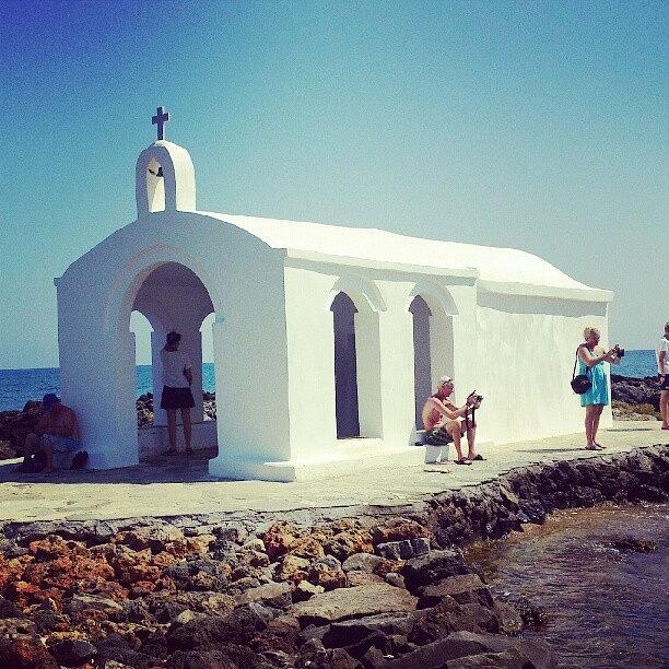 Beach Photograph - #greece #crete #georgioupoli #church by Panagiotis G