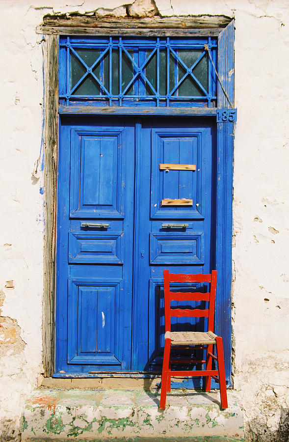Greek Door Photograph by Claude Taylor