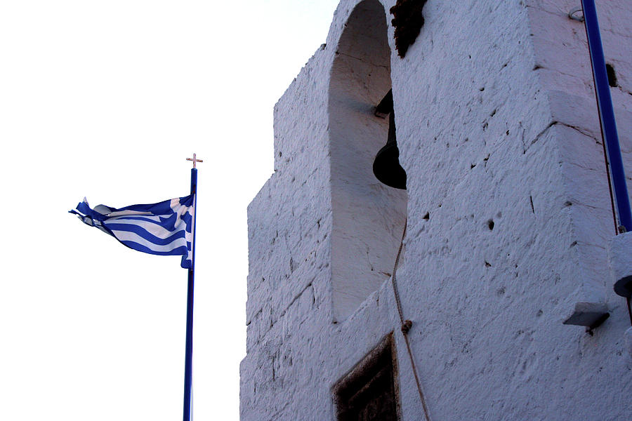 Greek Flag Flying Photograph by La Dolce Vita