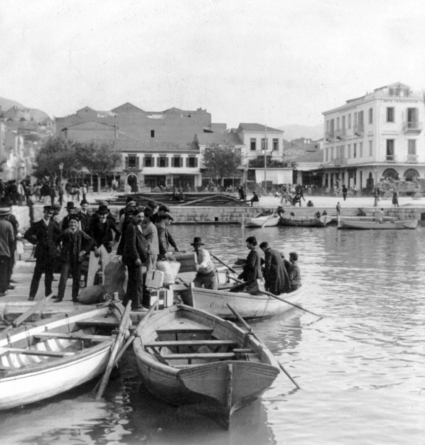 Greek Immigrants fleeing Patras Greece - America bound - c 1910 Photograph by International  Images