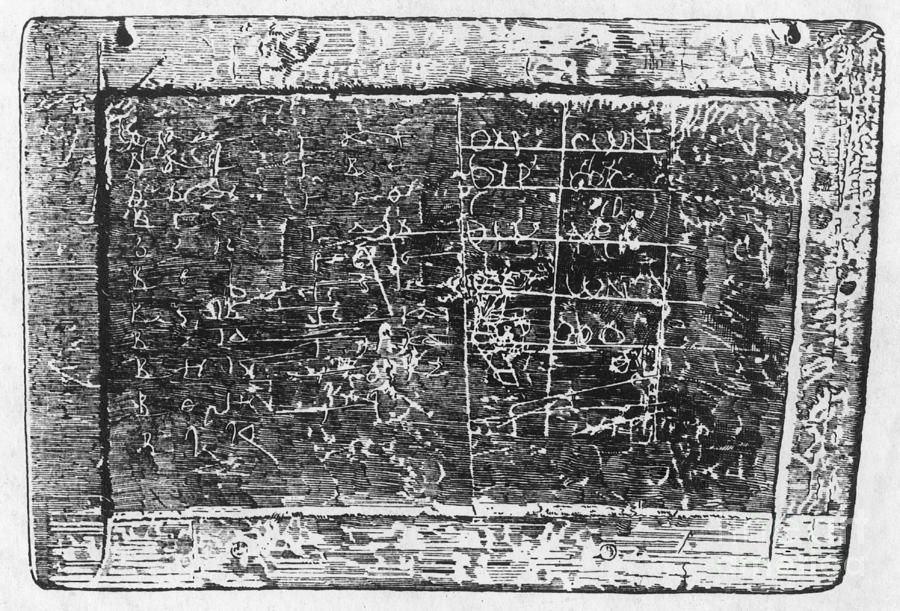 Greek Photograph - Greek Multiplication Table by Science Source