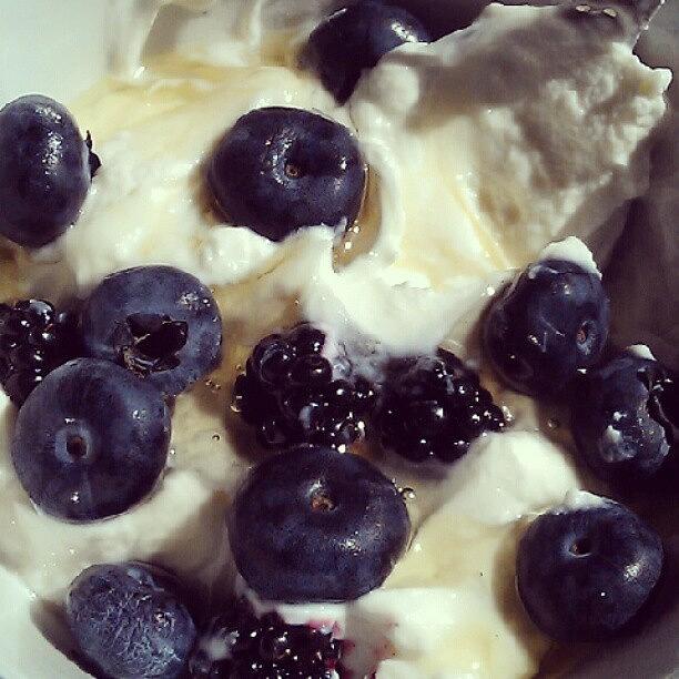 Greek Photograph - #greek #yogurt With #honey #blueberries by X Thompson