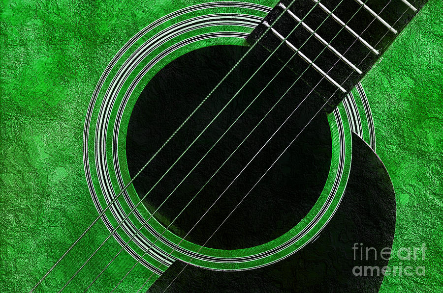 Green 2 Guitar Photograph by Andee Design