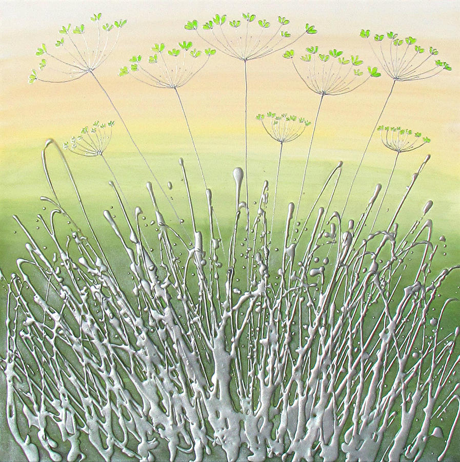 Green Alliumn Painting by Amanda Dagg