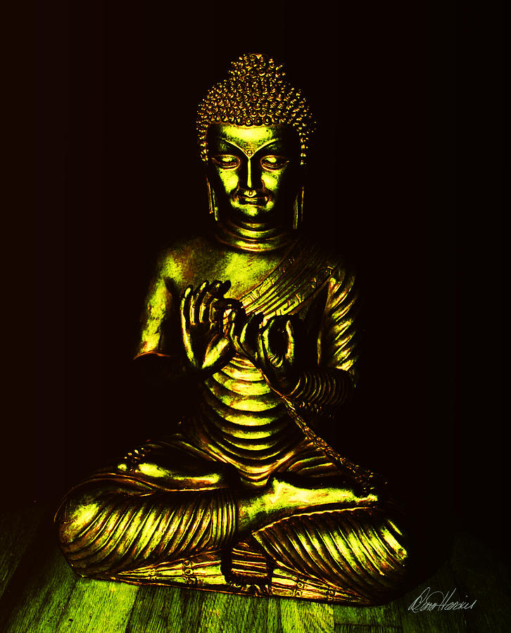 Buddha Photograph - Green and Gold Buddha by Diana Haronis