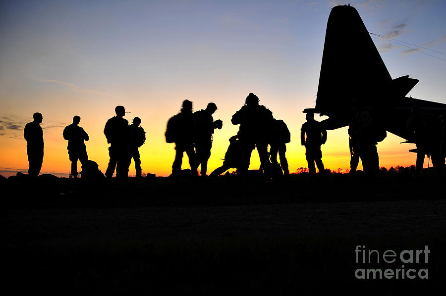Green Berets Prepare To Board A Kc-130 Photograph by Stocktrek Images