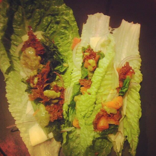 Lettuce Photograph - Green Birria Tacos #foodporn #foodie by Claudia Garcia Trejo