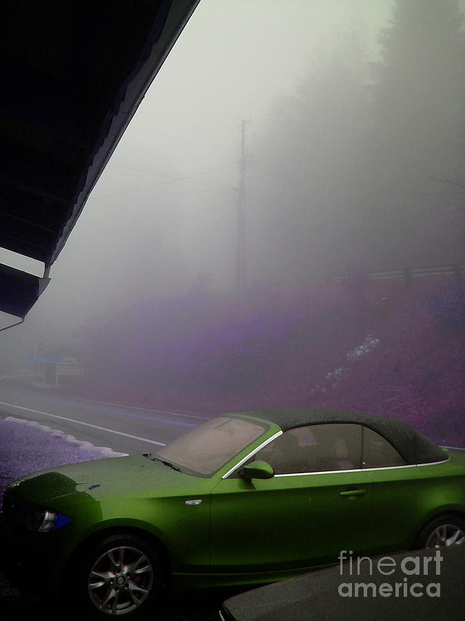 Fog Photograph - Green Car by Beebe Barksdale-Bruner Fog Photograph - Green Car by Beebe Barksdale-Bruner