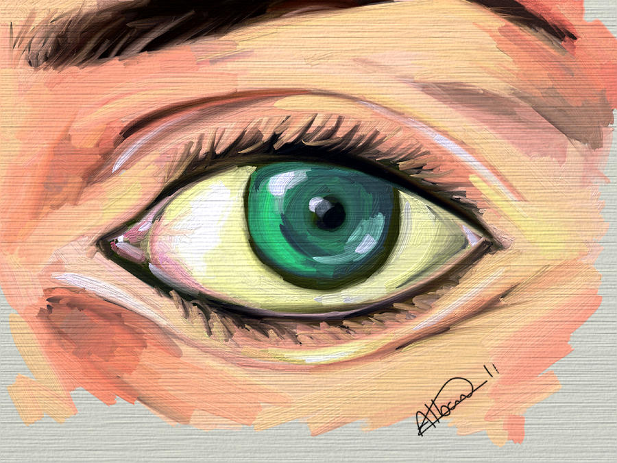 Green Eye Digital Art by Alban Dizdari