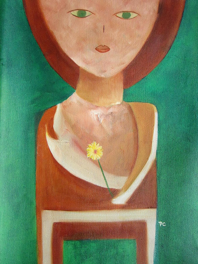 Daisy Painting - Green Eyes by Patricia Cleasby