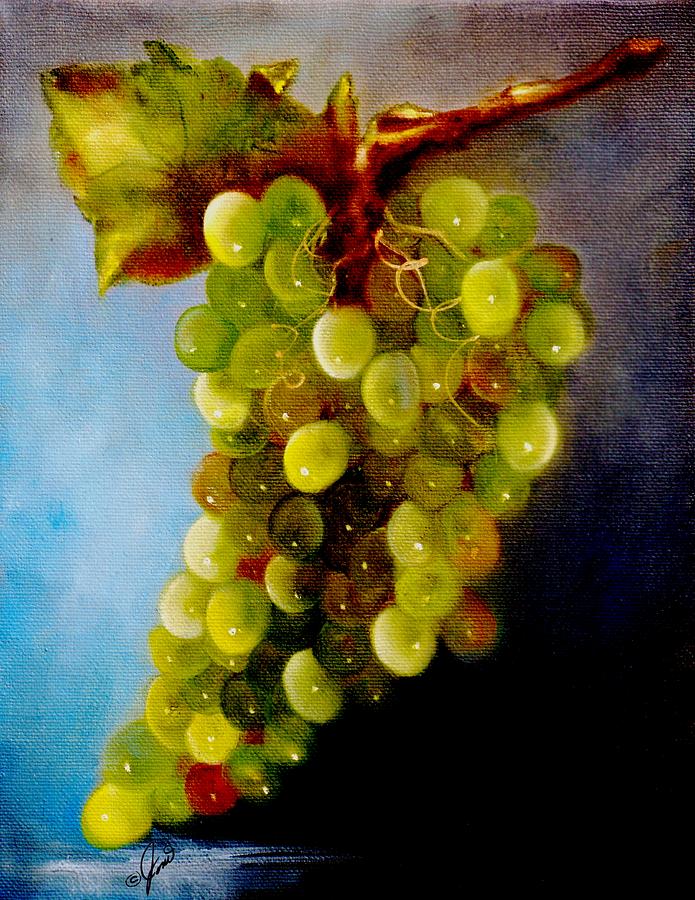 Green Grapes 1 Painting by Joni McPherson